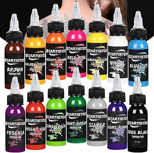 GTARTISTOO Professional Tattoo Ink Set 14 Colors 1OZ (30ml) Each