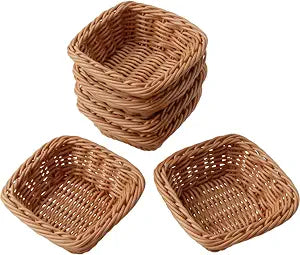 Constructive Playthings Plastic Wicker Baskets for Storage, Set of 12