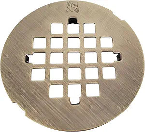 Westbrass 4-1/4" OD Casper Brass Snap-In Shower Strainer Grid, Antique Brass, D319-06, 1 Pack