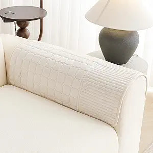 Sectional Velvet Couch Covers, Sofa Covers Washable for Armrest&Backrest, Pet Couch Cover for Sofas, Funny Fuzzy Sofa Cover for Pets Washable, Sofas Slipcovers for Living Room(1PC,White,27.6"x27.6")