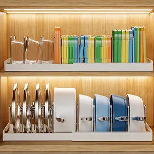 Nigelia 22" Expandable Pots and Pans Lid Organizer Under Cabinet (2 Pack)