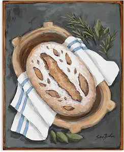 Bread Baking Basket Kitchen, 24 x 30 Inch Canvas Wall Art