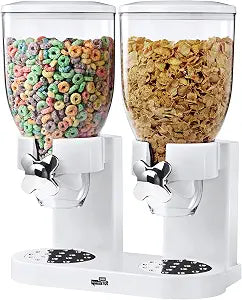 Zevro /GAT201C Indispensable Dry Food Dispenser, Dual Control, White/Chrome