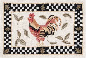 SAFAVIEH Vintage Poster Collection Accent Rug - 1'8" x 2'6", Ivory & Black, Handmade Rooster Novelty Wool, Ideal for High Traffic Areas in Entryway, Living Room, Bedroom (VP320B)