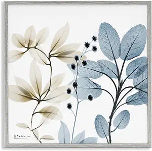 Modern Herb Sprigs Botanical, 17 x 17 Inch Framed Gicle Print