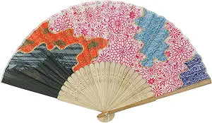 Hand Fan with Beautiful Fabric Printed