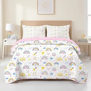 Pamnest Twin Quilt Set, 2 Pcs Rainbow Bedding, Lightweight Bedspreads