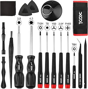 XOOL 17-in-1 Gamebit & Tri-Wing Screwdriver Repair Tool Kit, Compatible with Nintendo Switch & Joy-Con, Game Boy, NES SNES, Wii DS GBA, 3.8mm & 4.5mm Gamebit, for Xbox & PlayStation Consoles