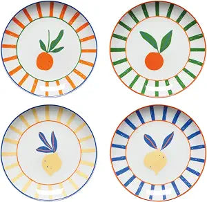Jubilee Porcelain Tropical Appetizer Plates, Set of 4