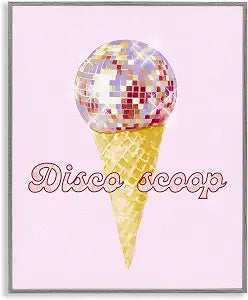 Disco Scoop Ice Cream Glam Comic, 16 x 20 Inch Framed Gicle Print