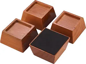 Premium Pine Wood 2-Inch Furniture Risers ��� Heavy-Duty, 2000 Lb Capacity, Floor Protectors, Easy to Install, Versatile for Beds, Sofas, & More