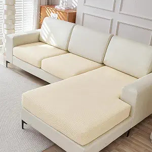 Sectional Couch Covers for Sofa L Shape Beige Universal Sofa Cover