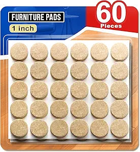 Ansible Felt Furniture Pads Chair Leg Floor Protectors 1" 60PCS