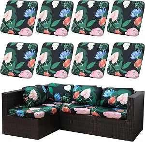 8PCS Patio Cushion Covers.Patio Furniture Couch SeatSlipcovers