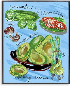 Fresh Produce Kitchen Still Life, 11 x 14 Inch Framed Gicle Print