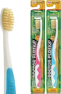 MOUTHWATCHERS Soft Flossing Manual Toothbrush, Kids, 2-Pack, Pink and Blue