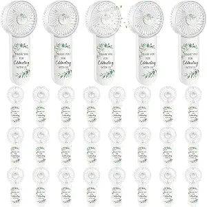 CroBlissful 12 Pack Mini Handheld Fans Wedding Favors for Guests Bulk