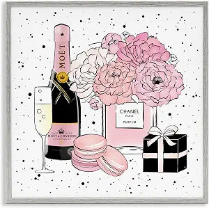 Glam Champagne Celebration, 17 x 17 Inch Framed Gicle Print