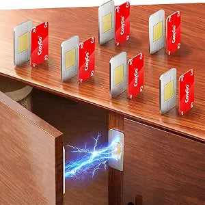 6Sets Extra Strong Magnetic Cabinet Door Catch, No-Drill Invisible Ultra Thin Magnets for Cabinet Door Closure, Drawer Magnets with Strong Adhesive to Stay Closed