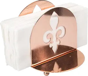 Creative Home Copper Fleur de Lis Metal Napkin Organizer