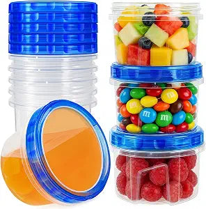 10 Pack 17oz Small Freezer Food Storage Containers with Twist Top Lids
