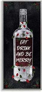 Eat Drink Be Merry Holiday, 10 x 24 Inch Framed Gicle Print