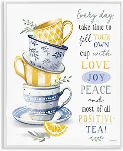 Fill Your Own Cup Tea Still Life, 11 x 14 Inch Framed Gicle Print