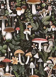 Adhesive Shelf Liner,Boho Mushroom Contact Paper for Cabinets,Vinyl Film Decorative Drawer Liner for Bedroom Dresser Sticker 17.3 inch x 118 inch (Boho Mushroom, 17.3 inch x 118 inch)