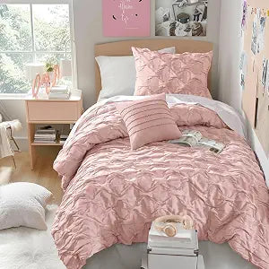 Comfort Spaces All Season Twin XL Comforter Set for Girls, 3 Piece, Pink