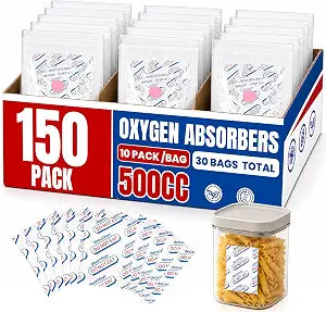 150 Pack 500CC Food Grade Oxygen Absorbers (15 x Packs of 10)