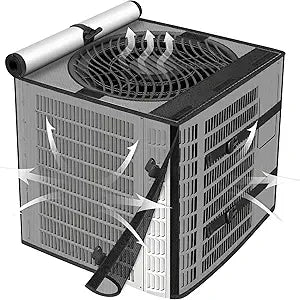 2-in-1 AC Mesh Cover for Outside Unit, 32" W x 32" D x 36" H, Black