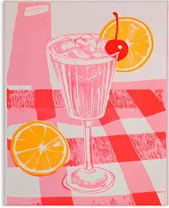 Stupell Industries Pink Lemonade Tablecloth, 16 x 20 Inch Canvas Wall Art