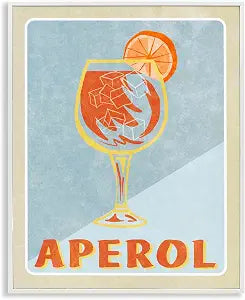 Vintage Aperol Spritz Cocktail, 16 x 20 Inch Framed Gicle Print