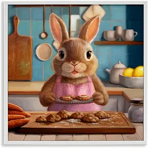 Mrs Bunny Bakewell Kitchen Still Life, 12 x 12 Inch Framed Gicle Print