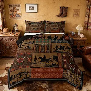 Feelyou Boho Western Comforter Set King Size for Kids Boys Girls