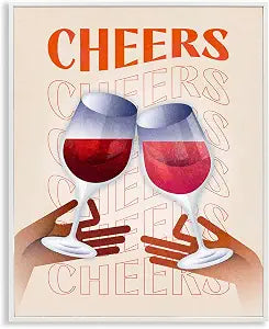 Cheers Wine Glasses Kitchen, 11 x 14 Inch Framed Gicle Print