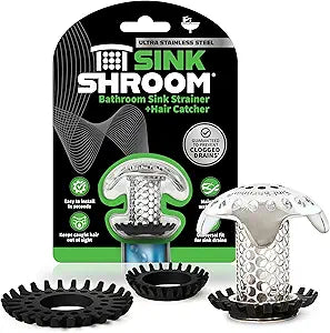 SinkShroom Ultra Revolutionary Bathroom Sink Drain Protector, Stainless Steel