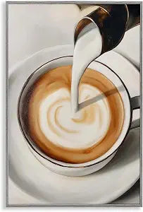 Latte Milk Swirl Coffee, 12 x 18 Inch Framed Gicle Print