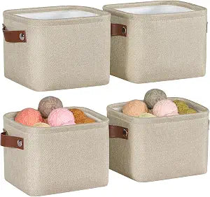 Small Fabric Storage Bins, Mini Storage Cubes, 7.8x6.7x5.9 Inch