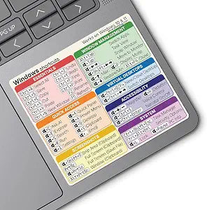 Windows Shortcuts Sticker for Laptop & PC, Keyboard Cheat Sheet