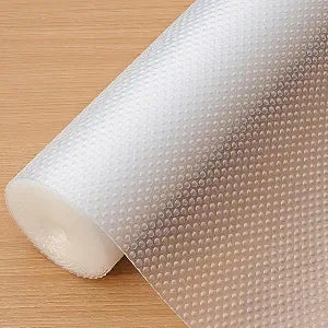 Hersvin Shelf Liners, 14in x 20ft Kitchen Drawer Mats, Non-Adhesive EVA Cupboard Protector, Cabinet Lining, Refrigerator Liner (Clear Dot, 35.6x610cm)