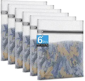 Honeycomb Mesh Laundry Bags for Delicates - 12x16 Inches Medium Washing Bags for Bras, Lingerie, Socks, Baby Clothes - Gentle Wash Protection with Zipper Closure (6)