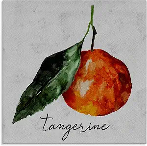 Vintage Tangerine Fruit Kitchen, 24 x 24 Inch Canvas Wall Art