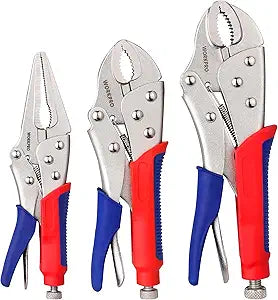 WORKPRO 3-Piece Locking Pliers Set, Heavy-Duty Cr-V Steel