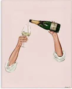 Stupell Industries Champagne Pour Pink Glam, 16 x 20 Inch Canvas Wall Art