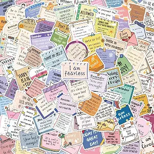 100PCS Motivational Reminder Notes Starry Glitter Stickers Mental Health Awareness Affirmation Waterproof Journal Laptop Water Bottle Scrapbook DIY Decor for Positive Aesthetic Party Decals for Adult
