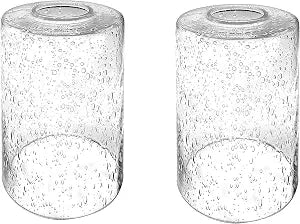 ECUDIS 2 Pack Bubble Glasses Light Shade Cylinder Lamp Shade Replacement