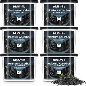 Activated Charcoal Moisture Absorbers, Humidity Control, 6 Pack, 10.5 oz