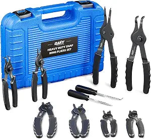 OMT Snap Ring Pliers, 10Pc Internal External Circlip Set With Hook And Pick