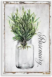Rustic Garden Rosemary Herb Print, 12 x 18 Inch Framed Gicle Print